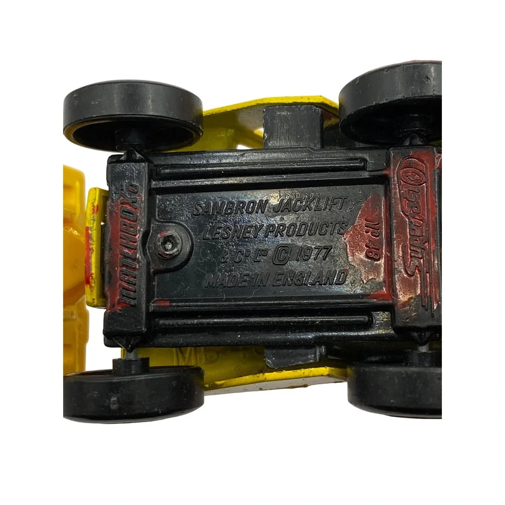 Matchbox Superfast No 48 Sambron Jacklift 1977 Lesney Made in England Yellow‎